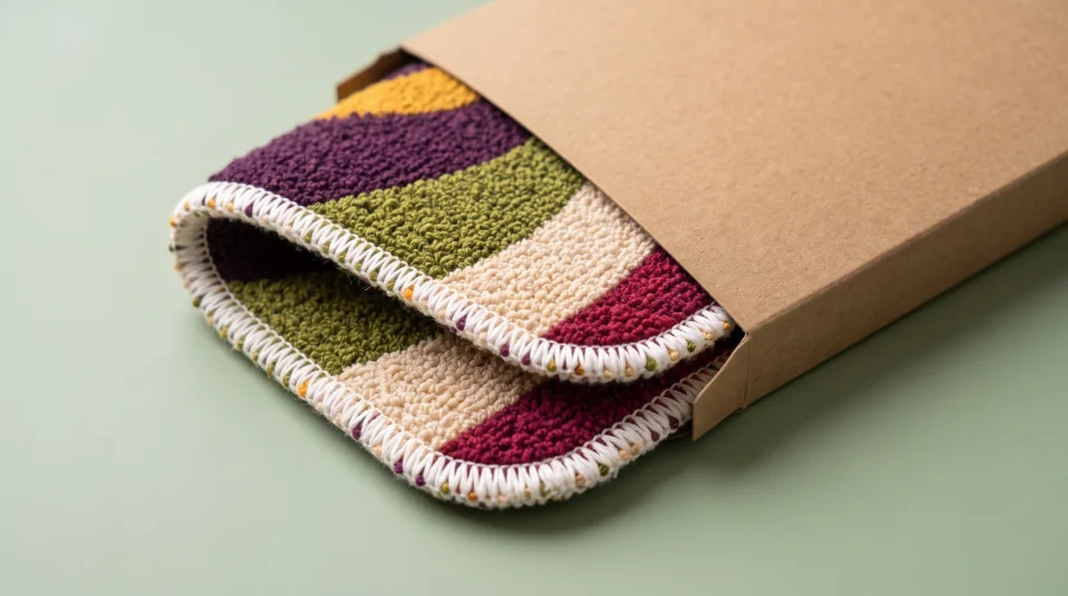 Folded Pesukarhu cotton sleeve showing its textured loop weave