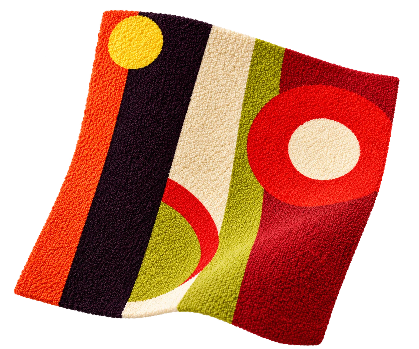 A flexible Pesukarhu textile sample showing the density and depth of its cotton loops